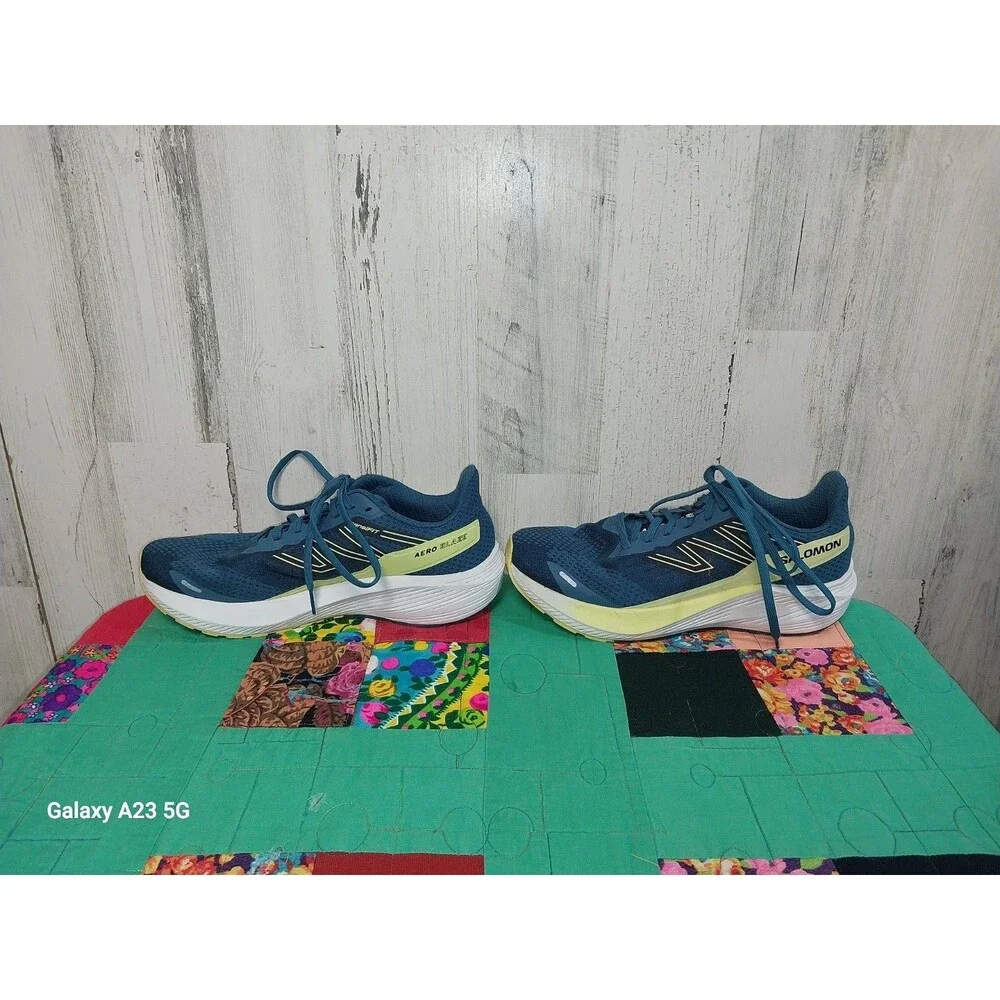 Men's Salomon Aero Blaze, Blue Ashes/Sunny Lime 8.5 Men's